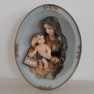 Virgin Mary & Baby Jesus 3-D Wall Decor